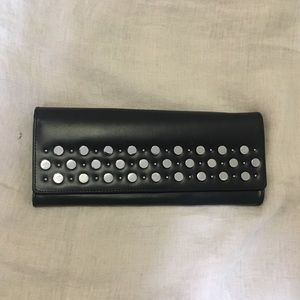 & other stories studded black leather clutch
